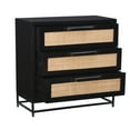 thumbnail image 3 of Powell Blair Rattan 3-Drawer Cabinet, Black, 3 of 14