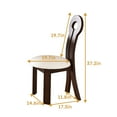 thumbnail image 3 of Dining Chairs Set of 2, Key-design Home Chairs, PU Leather Solid Wooden Dining Chairs with White Round Cushion for Kitchen Dining Room-Deep Walnut Brown, 3 of 9