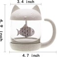 thumbnail image 2 of Wabjtam Cute Cat Glass Cup Tea Mug With Fish Tea Infuser Strainer Filterthe Lid Can Not Be Screwed, 2 of 5