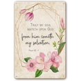 thumbnail image 1 of Psalm 62 1 Metal Signs Floral Bible Verse Wall Art Scripture Wall Decor Christian Quote Nursery Bible Poster Decor for Bedroom Artwork for Office (12x16 in), 1 of 5