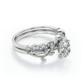 thumbnail image 3 of JeenMata Art Deco Filigree Milgrain - 1.5 Carat Egg Cut Moissanite - Beautiful Leaf Bridal Ring Set - 18K White Gold Plating over Silver, 3 of 7