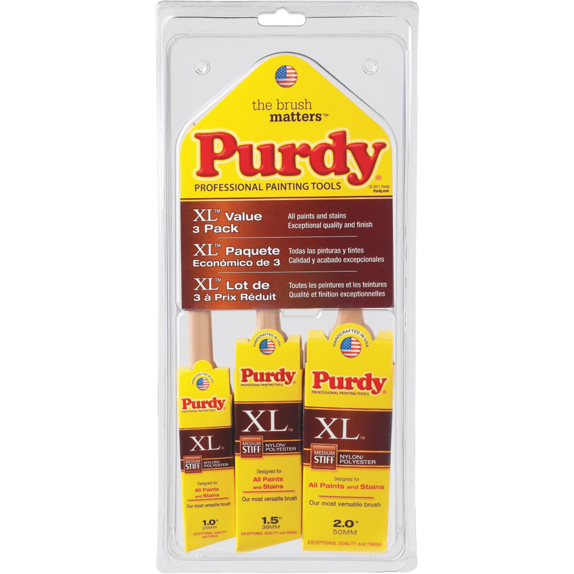 Purdy XL 3Piece PolyesterNylon Paint Brush Set
