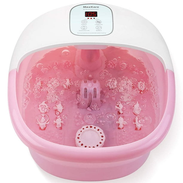 MaxKare Foot Spa Bath Massager with Heat Bubbles Vibration and 14