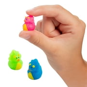 Fun Express 3/4" Micro Brightly Colored Dinosaur Rubber Ducks - 24 Pieces