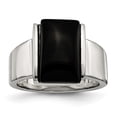 thumbnail image 1 of Stainless Steel Black Glass Ring Size 7, 1 of 3