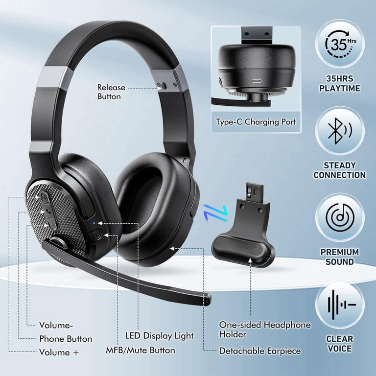 VicTsing Bluetooth Trucker Headset, Black photo 8