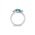 thumbnail image 2 of Gem & Harmony Synthetic Blue Opal Turtle Ring in Sterling Silver with Rhodium for Women, 2 of 5