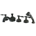 thumbnail image 1 of Kingston Brass Royale Three Handle Roman Tub Filler with Hand Shower, 1 of 1