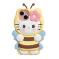thumbnail image 1 of Funda de teléfono YAKVOOK Kawaii Bee Cat para iPhone 13 Pro de silicona, 1 of 7
