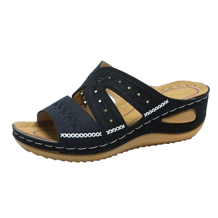 

fvwitlyh Orthopedic Sandals for Women Women s Mid Wedge Espadrille