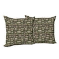 thumbnail image 6 of Ambesonne Nature Throw Pillow Cover 2 Pack, Stones Covered with Moss, 20", Dark Taupe Fern Green, 6 of 6