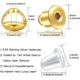 thumbnail image 2 of Rubber Earring Backs for Studs 28Pcs/Silicone Earring Backs Screw on Earring Backs 925 Sterling Silver Locking Earring Backs for Studs 14K Gold Plated Hypoallergenic, 2 of 5