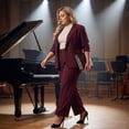 thumbnail image 3 of Agnes Orinda Women's Plus Size Suit Two Piece Outfits Business Office Blazer Jacket and Pants Suit Set 1X Burgundy, 3 of 8
