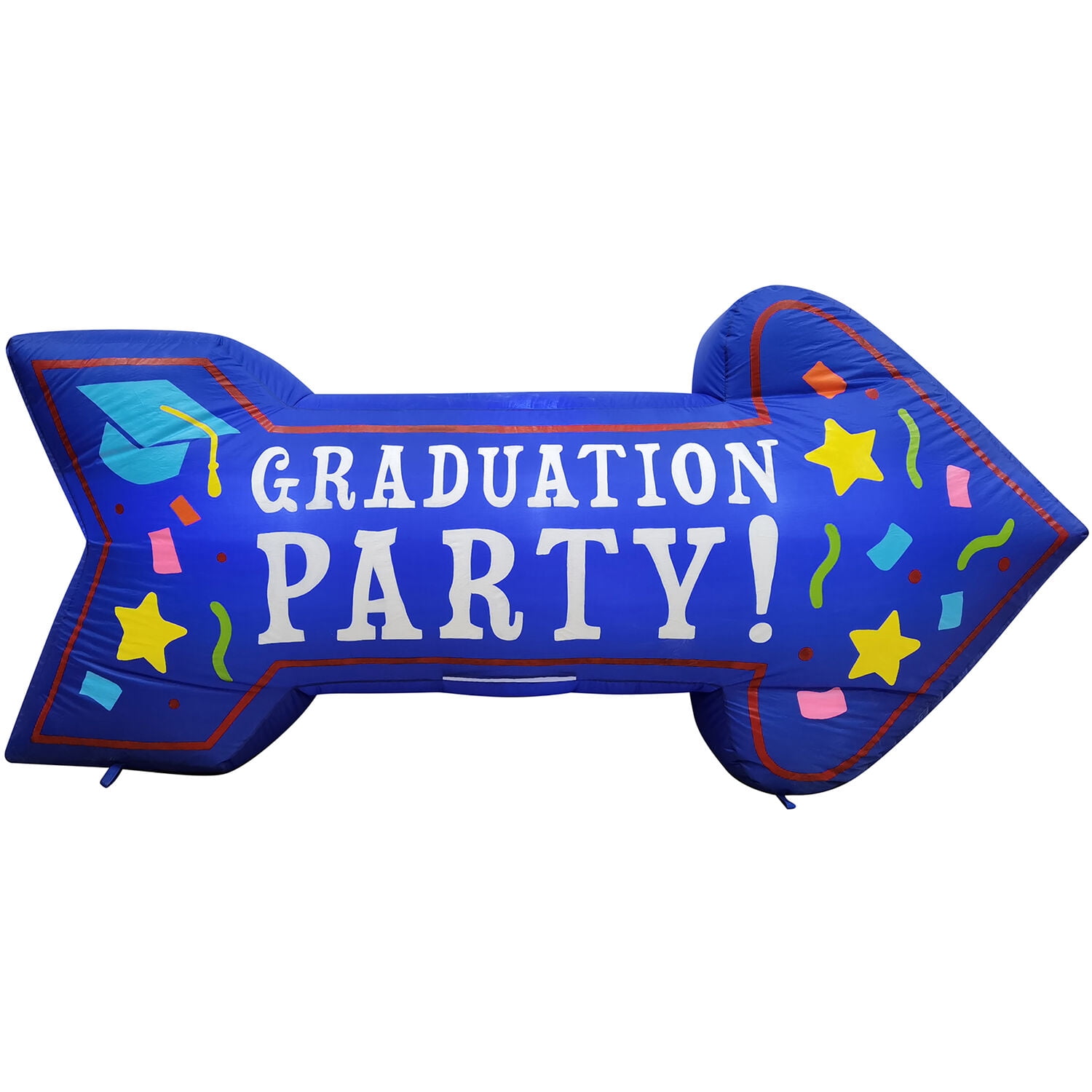 Fraser Hill Farm 8-Ft. Wide Graduation Party Arrow | Outdoor Blow-Up Inflatable with Lights | FHINGDPRTY081-L