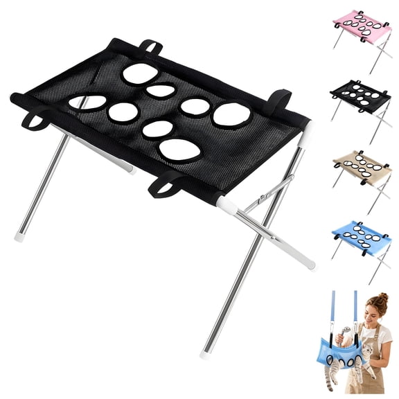 Dog Grooming Hammock, Pet Grooming Hammock Stand with Stainless Steel Frame, Quick-Dry Mesh, Foldable Design for Small Dogs, Nail Trimming and Bathing