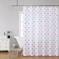 thumbnail image 1 of Bazaahm Microfiber Waterproof Shower Curtain with Polka Dots Printed Pattern,Grommet Top,White,84"L x 70"W, 1 of 5