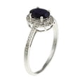 thumbnail image 2 of 10k White Gold Oval Blue Sapphire and Diamond Halo Ring, 2 of 4
