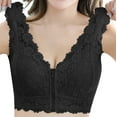 thumbnail image 4 of Fsqjgq Lace Bras for Women Front Zipper Brassiere Crop Top Solid Wireless Push up Small Chest Gathered&nbsp;Sports Bra Breathable Underwear Black M, 4 of 4