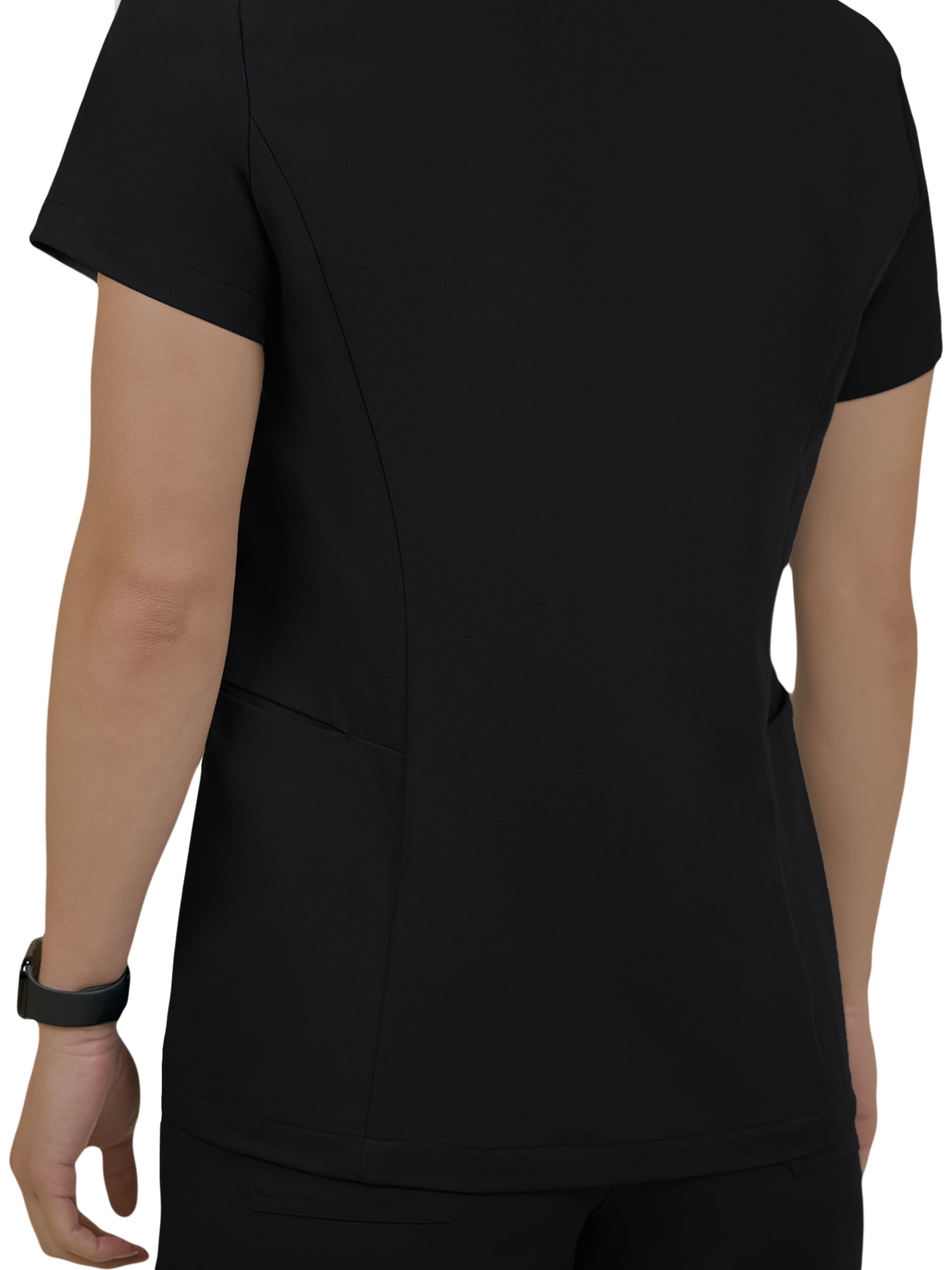 Doctor's Choice Elite -Rx Antimicrobial Fluid-Repel Women's Scrub Top, Black S - XXXL