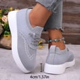 thumbnail image 4 of Orthopedic Walking Shoes for Women Woven Breathable Mesh Sneakers Lightweight Non Slip Arch Support Slip on Flat Shoes Light Gray Size 6.5, 4 of 6