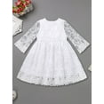 thumbnail image 2 of FYMNSI Baby Christening Dress White Baptism Gowns for Girl Infant Lace Long Sleeve Tulle Outfits 3-6 Months, 2 of 8