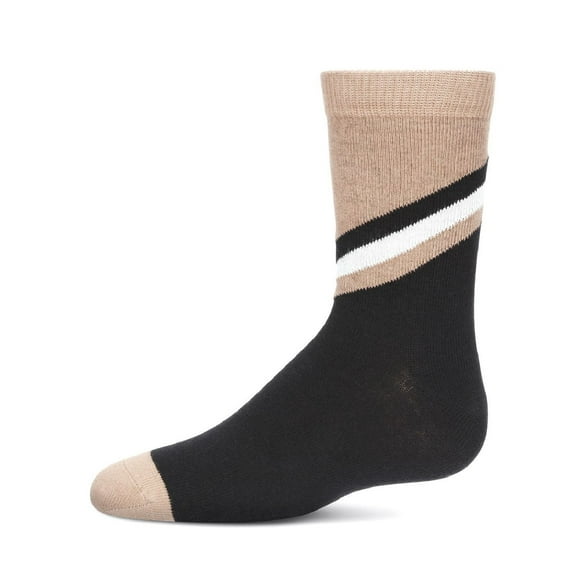 MeMoi Boys' Geometric Diagonal Stripe Crew Socks - Boys - Male, 9-11, Black