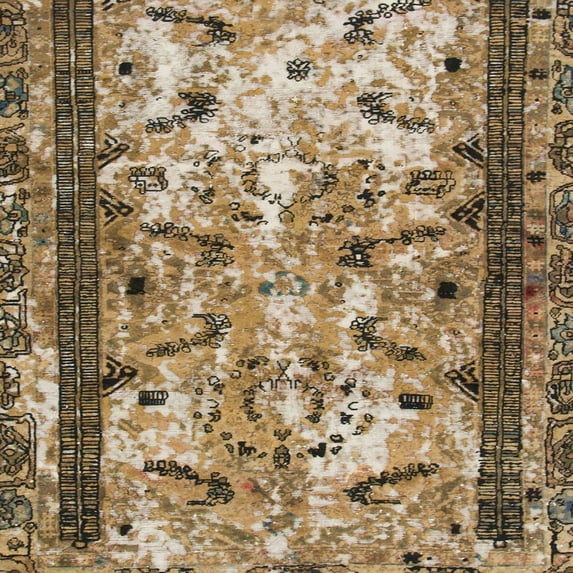 Ahgly Company Machine Washable Indoor Square Abstract Brown Sugar Brown Area Rugs, 7' Square