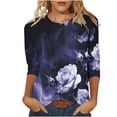 thumbnail image 1 of COM1950s Blouses pour Femmes, T-Shirts pour Femmes, T-Shirt à Imprimés Mode pour Femmes Manches 3/4 Blouse Col Rond Décontracté, Blouse pour Femmes, Blouses pour Femmes Manches 3/4, Blouses à Manches 3/4 pour Femmes, 1 of 9
