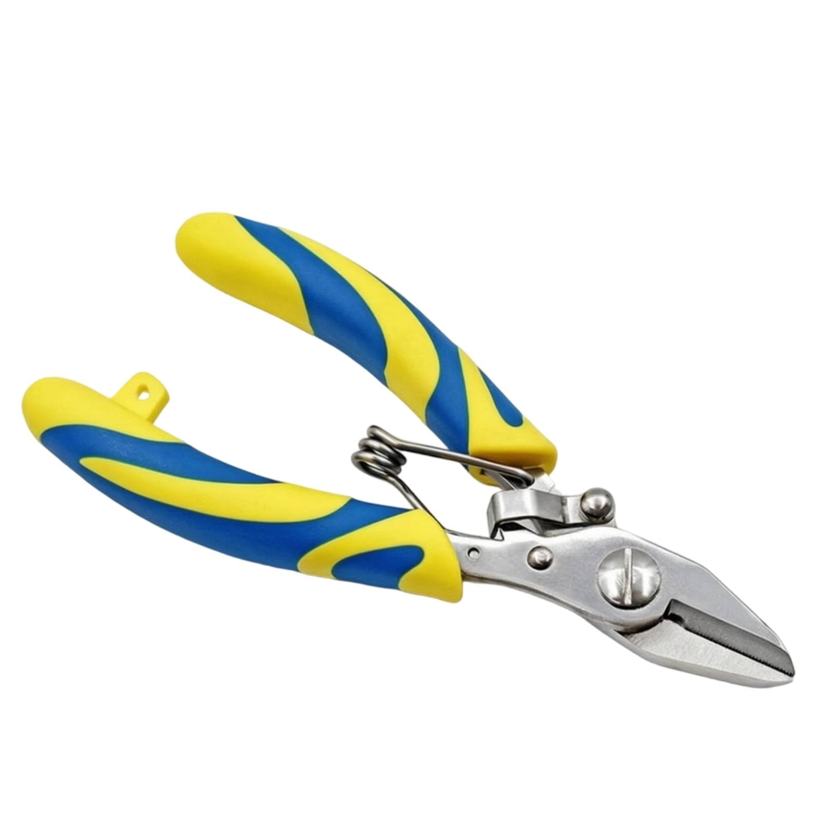amagogo Mini Fishing Scissors Stainless Steel Braided Line Cutter Curved Grip Handle for Lure Rigging Tackle Box