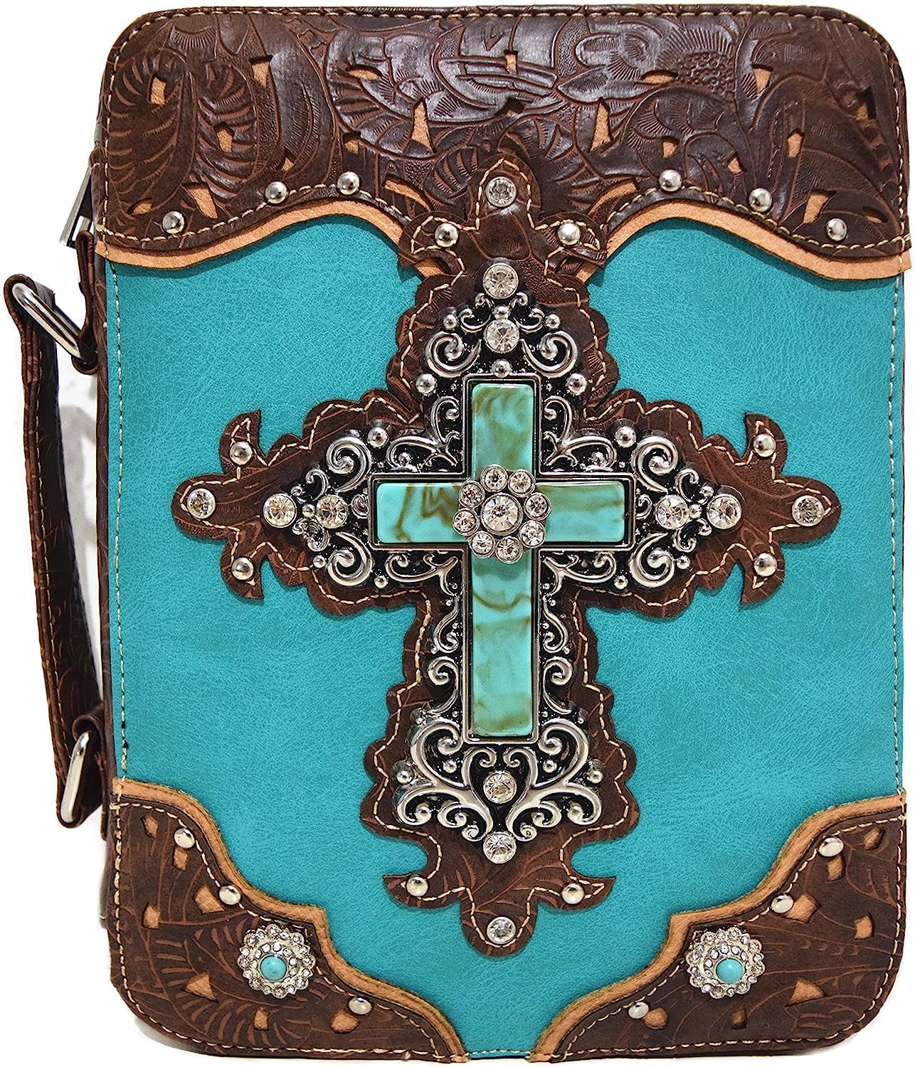 Western Style Embroidered Verse Scripture Bible Cover Book Bibles Carrying Case For Women Extra