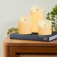 thumbnail image 2 of Mainstays Unscented Flameless LED Pillar Candle, Ivory, Various Sizes, 3 Count, 2 of 7