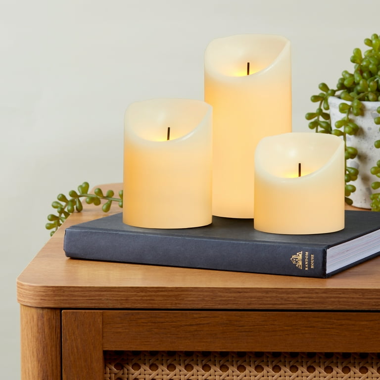 Mainstays Unscented Flameless LED Pillar Candle Ivory Various