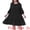 Black, variant on DARING DIVA Plus Size Tie Neck Lace Sleeve Casual Ruffle Midi Flowy Dress 2X Black