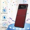 thumbnail image 4 of Funda Con Tapa A Prueba De Golpes De Cuero Pu Con Textura Cruzada Compatible Con Samsung Galaxy Z Flip3 5G Funda Protectora Rígida Plegable Para Pc Scienceny EL017733-02, 4 of 5