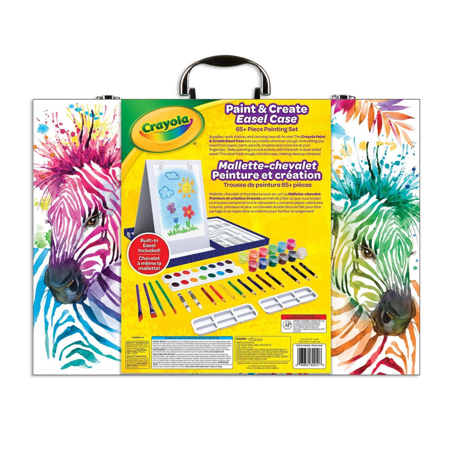 Crayola Paint & Create Easel Art Case, Dual-sided tabletop easel