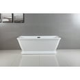 thumbnail image 3 of Aqua Eden VTSQ713224 71-Inch Acrylic Oval Rectangular Double Ended Pedestal Tub with Drain (No Faucet Drillings) in Glossy White, 3 of 9