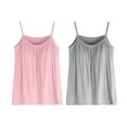 thumbnail image 2 of WCJM Camisoles & Tanks camisoles for women for under clothes Women's Plus Size Soft Tank Top With Bra Sleeveless Comfort Yoga Fitness Top Tank Top 2PC cotton camisoles for women, 2 of 9