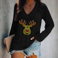 thumbnail image 2 of Blusa de manga larga con cuello en V informal para mujer a la moda, Tops de otoño Fridja bvmnju3977, 2 of 5