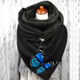 thumbnail image 2 of Women Butterfly Print Cotton Winter Warm Button Up Scarf, 2 of 3