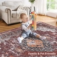 thumbnail image 7 of Yesfashion Carpets Area Rugs Washable 1150gsm Chenille B Wash Back Folding Printed carpet-Persia Red hue 2*6ft, 7 of 7