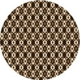 thumbnail image 1 of Ahgly Company Machine Washable Indoor Round Transitional Black Brown Area Rugs, 6' Round, 1 of 7