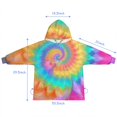 thumbnail image 7 of Colorful Tie Dye Mandala Pattern Blanket Hoodies for Kids 6-13YR Oversize Wearable Blanket Hoodies for Boys Girls Teens, 7 of 7