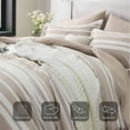 thumbnail image 4 of U by Bedsure Bed in a Bag Queen Size 7 Pieces, Light Camel White Striped Bedding Comforter Sets All Season Bed Set Khaki, 2 Pillow Shams, Flat Sheet, Fitted Sheet and 2 Pillowcases, 4 of 8
