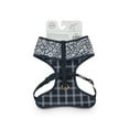 thumbnail image 2 of Petco Brand - Bond & Co. Black & White Floral & Plaid Reversible Dog Harness, Large, Blue, 2 of 7