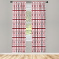 thumbnail image 3 of Ambesonne Nordic Curtains, Xmas Inspired Ornament, Pair of 28"x84", Red Sky Blue White, 3 of 5