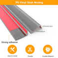 thumbnail image 3 of Vinyl Stair Nosing, 7Ft Self Adhesive Stair Edge Protector Stair Treads Non Slip, Children Old People Anti-Slip Stair Step Rubber Strips, Stair Edge Molding, Outdoor & Indoor Waterproof Grey, 3 of 7