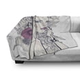 thumbnail image 3 of Floral Soft Flannel Fleece Throw Blanket, Portrait of a Woman with Flowers on Her Hair and Butterflies Pattern, Cozy Plush for Indoor and Outdoor Use, 60" x 80", Pearl and White, by Ambesonne, 3 of 6