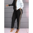 thumbnail image 2 of Conjunto Casual De 2 Piezas, Top De Manga Larga Con Bloque De Color Y Pantalones Elásticos De Cintura Alta, Ropa De Mujer, 2 of 4