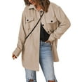 thumbnail image 2 of AherBiu Womens Shacket Fall Corduroy 2024 Button down Jackets Casual Trendy Lightweight Oversized Shirts, 2 of 6