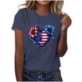 thumbnail image 2 of JOANKDMI 4th of July Shirt Women Cute Cotton American Flag Independence Day Short Sleeve Crewneck Tops Trendy Holiday Festival Patriotic T Shirts, 2 of 4